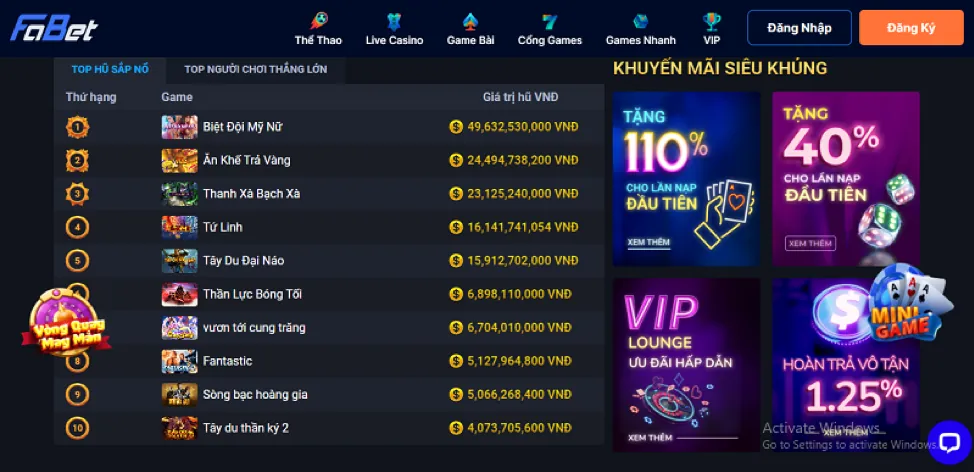 Tổng hợp các trò chơi đa dạng tại tải 6ffvip